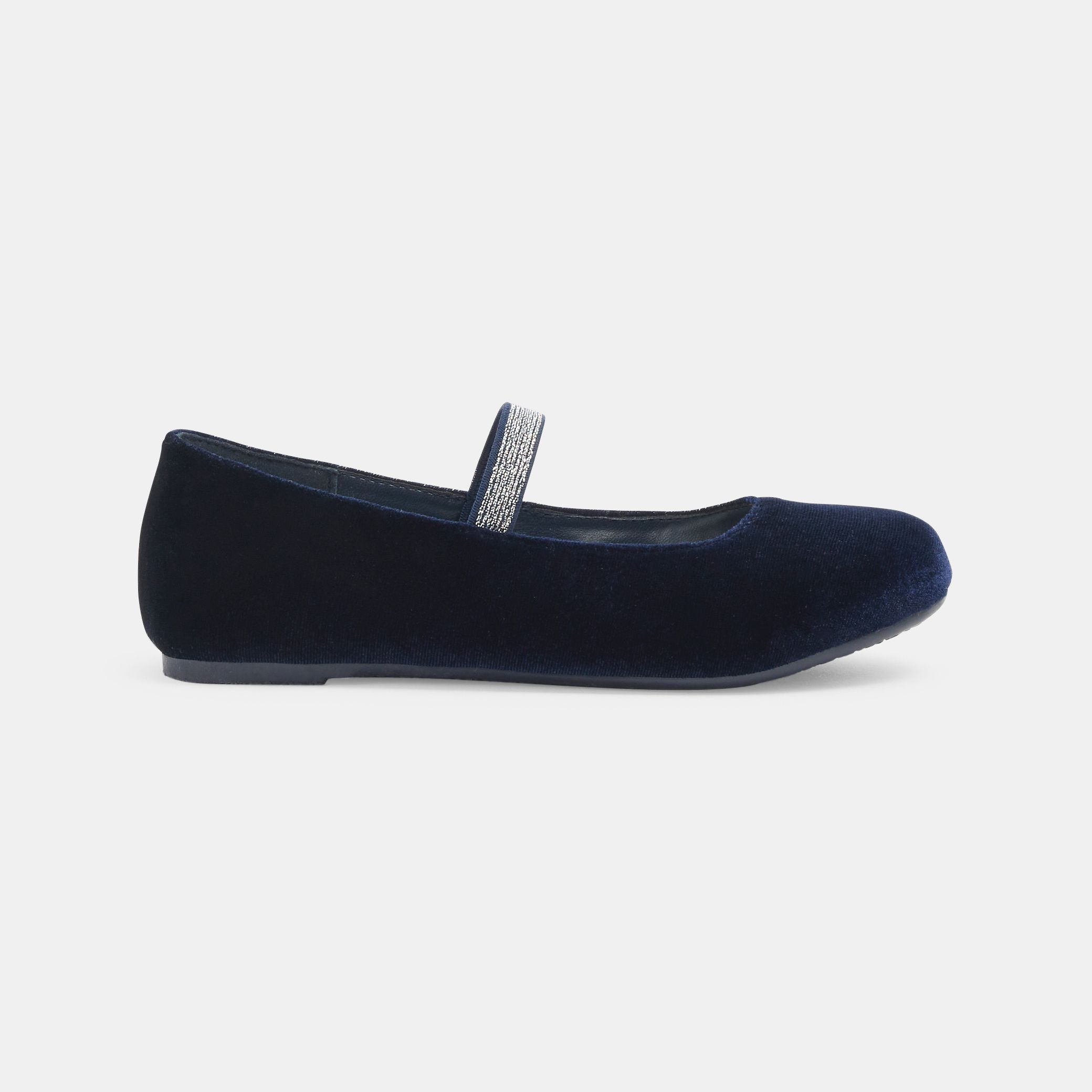 Giày búp bê nhung màu xanh navy